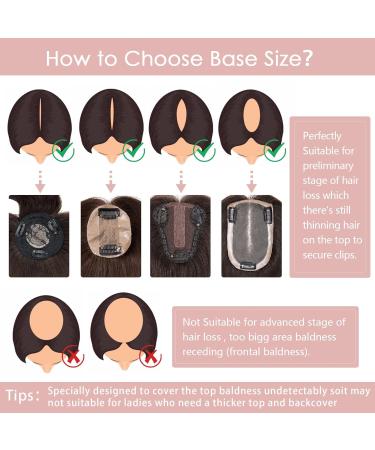 Silk-Co Clip-In Hair Topper Extensions | Real Remy Hair 11cm Length Dark Brown - Soft & Naturally Smooth - Buy Online on GoSupps.com