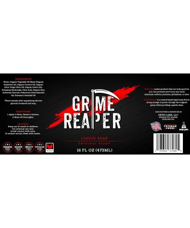 Grime Reaper Castile Liquid Soap - All Natural Cedarwood & Rosemary Heavy Duty Liquid Soap for Body | International Shipping - Buy Online on GoSupps.com