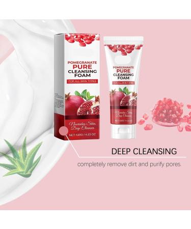 Pomegranate Facial Cleanser - Deep Cleans Pores & Exfoliates Hydrating Non-Tightening Suitable For All Skin Types(3PCS) - Buy Online on GoSupps.com