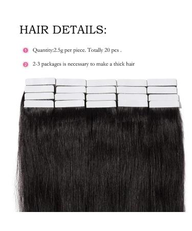 Buy SEGO TAPE Real Hair Extensions - 20 Tressen 50g Remy Hair 16 Natural Black #1B + 10 Free Tapes - International Shipping - Buy Online on GoSupps.com