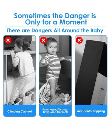 Safety Anchor for Furniture - 8 Sets of Transparent Wall Anchors for Toddlers & Pets - No Drilling Furniture Tilt Protection with Self-Adhesive Screws - Buy Online on GoSupps.com