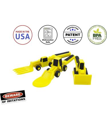 Construction Combo: Made in USA Utensils Set & Placemat for Toddlers - Safe Materials for Babies & Kids - Buy Online on GoSupps.com