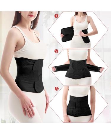 Postpartum Belly Band Wrap - Abdominal Binder for C-Section Recovery & Post Surgery Support | Medium Size Black - Buy Online on GoSupps.com
