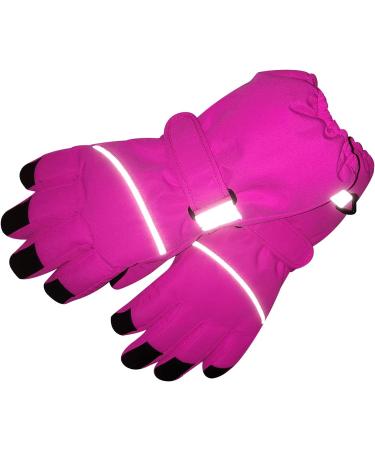 Xiaoohawang Children's Ski Gloves - Waterproof Windproof Non-Slip Reflective - Warm Mottling Design for Ages 4-6 (Pink/Red) - Buy Online on GoSupps.com