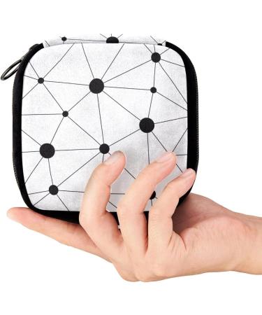 GIAPB Period Bag | Sanitary Napkin Storage & Makeup Pouch | Black Node Design | White Background | Color 4512 - Buy Online on GoSupps.com