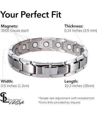 Smarter Lifestyle Elegant Titan Magnetic Therapy Foot Chain for Pain Relief - Silver 10.2 inch (Pack of 1) for Men & Women - Arthritis & Carpal Tunnel Support - Buy Online on GoSupps.com