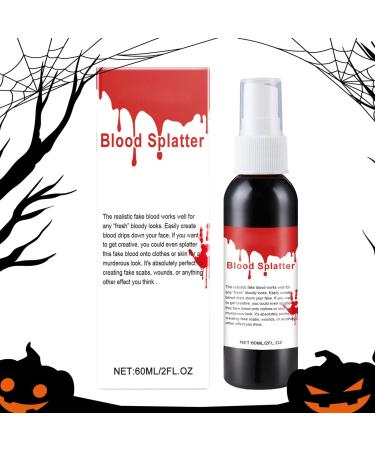 Halloween Artificial Blood Spray Realistic 60ml Artificial Blood Spray Washable Halloween Stage Makeup Scene Blood Splash for Makeup Zombie Vampire Cosplay