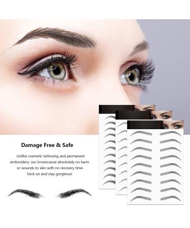 12 Sheets Waterproof 4D Eyebrow Stickers - Realistic Fake Eyebrow Transfers for Women & Girls - Buy Online on GoSupps.com