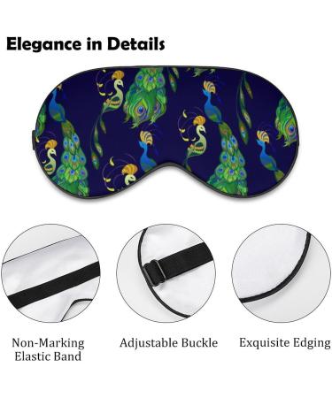 Peacock Design Sleep Mask | Adjustable Strap Eye Cover for Men and Women | Blocks Light for Restful Sleep and Travel - Buy Online on GoSupps.com