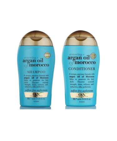 Ogx Renewing Argan Oil of Morocco Shampoo & Conditioner Travel Size - 3 Oz. Each
