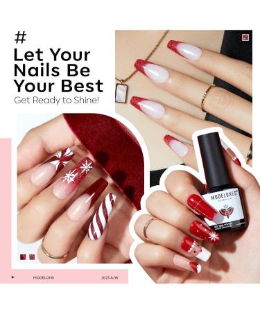 Modelones Red Gel Nail Polish 6 Colors Ruby Sparks Collection Popular Glitter Gel Polish Cat Eye Burgundy Red Sparkle Bloody Red Nail Polish Kit Art DIY Home Salon Gifts for Women - Buy Online on GoSupps.com