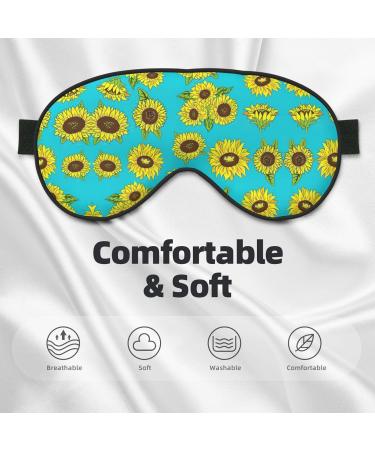 SSIMOO Sunflowers Pattern Print Eye Mask | Ultra-Soft Light-Blocking Sleep Mask for Comfort & Restful Sleep - International Shipping Available - Buy Online on GoSupps.com