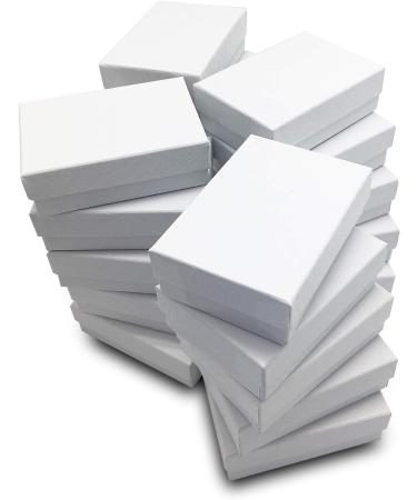 100 Pack White Swirl Cardboard Jewelry Boxes with Cotton - 3 1/4 x 2 1/4 x 1 - The Display Guys - Buy Online on GoSupps.com