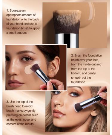 Flat Kabuki Foundation Brush - EIGSHOW Face Makeup Tool for Liquid and Cream Foundation - Kabuki Makeup F614 - Buy Online on GoSupps.com