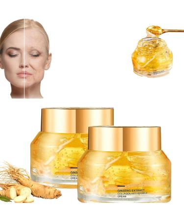 Ginseng Anti-Wrinkle Serum and Cream Collages Firming Peptides Ginseng Essence Ginseng Anti-Wrinkle Moisturizing Cream Ginseng Peptide Anti-Aging Serum for Reduce Fine Lines (2 PCs)