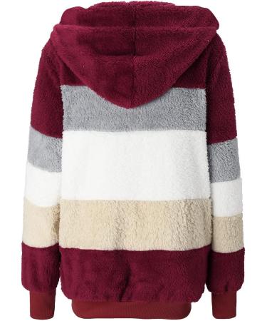 Shop Hanxiulin Oversized Winter Coat - Plush Jacket & Hoodie for Women | Warm Windproof Fluffy in B-Wine - Size 3XL & Color Variants - Buy Online on GoSupps.com