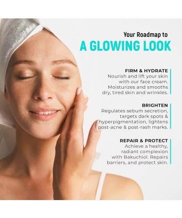Bakuchiol Cream for Face | Natural Retinol Alternative Anti-Aging Moisturizer with Hyaluronic Acid Vitamins C F E & Bio Oil - Buy Online on GoSupps.com