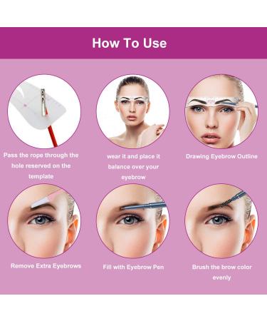 Hengbird 4D Eyebrow Template Set - 12 Styles for Beginners | Reusable DIY Stencils & Shaving Rope | Quick Makeup Solution - Buy Online on GoSupps.com