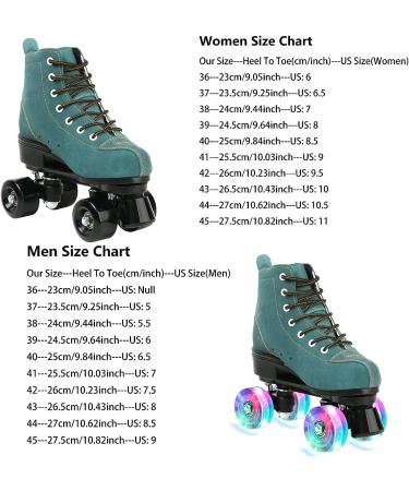 High Top Suede Roller Skates for Women & Men | Light Up Wheels | Blue | Size 39 - Buy Online on GoSupps.com
