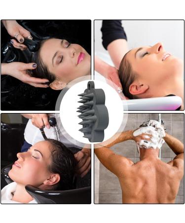 Scalp Massager & Shampoo Brush - Portable Silicone Hair Washer for Growth & Relaxation | Dark Gray - Buy Online on GoSupps.com