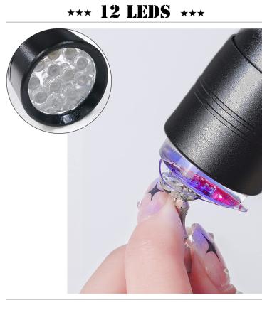Portable Mini UV Nail Dryer with LED Lamp | Flatten Gel Nails, Silicone Head | Black - Buy Online on GoSupps.com