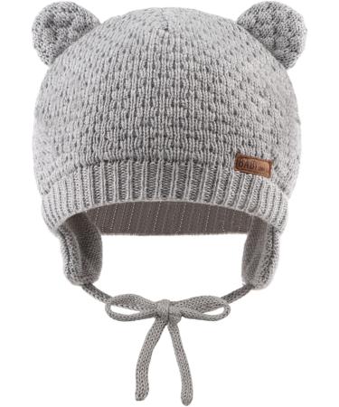XIAOHAWANG Baby Earflap Beanie Hat Set - Soft Knit Beanies for Infant Boys & Girls 6-18 Months - Cute Bear Design - Autumn/Winter 3pcs - Buy Online on GoSupps.com