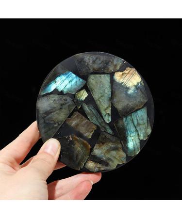 Crystal Rough Natural Labradorite Polished Slice Flash Labradorite Gemstone Slice for Reiki Collection Home D cor Rock Quartz CrystalOrnament Specimen + Pedestal - Buy Online on GoSupps.com