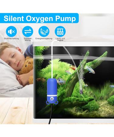 Quiet USB Air Pump for Aquarium - Portable Mini Oxygen Pump with 1.5m Cable Air Stone & Silicone Hose - Ideal Aquarium Accessories - Buy Online on GoSupps.com