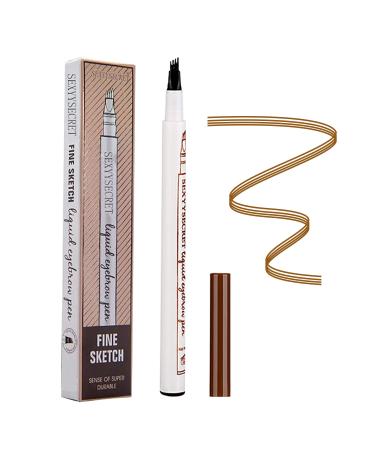 DEVIMIC Eyebrow Tattoo Pen  Microblading Eyebrow Pencil  with a Micro-Fork Tip Applicator  Create Natural Looking Eyebrows  Easy to Use and Stays All Day (Brown)