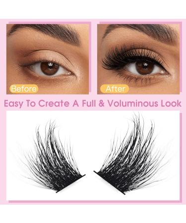 180PCS Wispy 3D Cluster Lashes | Fluffy Volume Eyelash Extensions | Faux Mink Individual False Eyelashes (8-16mm Mixed - Buy Online on GoSupps.com