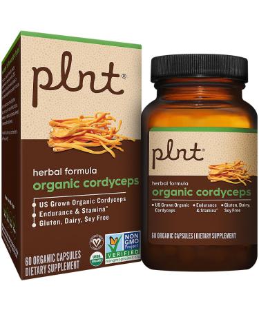 plnt Organic Cordyceps - Mushroom Herbal Formula to Support Endurance & Stamina (60 Organic Capsules)
