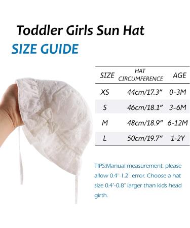 XIAOHAWANG Baby Girl Sun Hat | Embroidered Flowers | Toddler Bucket Hat for Infant Girls 6-12 Months | Summer Cap with White Bowknot - Buy Online on GoSupps.com