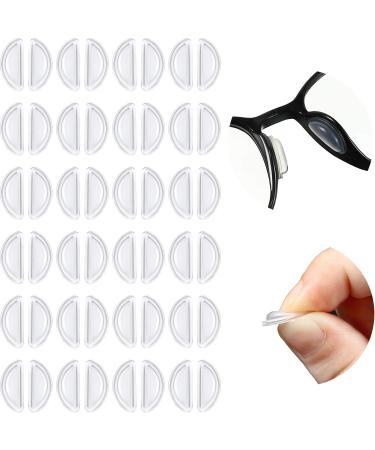 Air Bag Nosepads Adhesive Eyeglass Nose Pads Anti-Slip Nose Pads Comfortable Air Chamber Nose Pads 3.5 mm/ 0.4 inch Thickness for Full Frame Eyeglasses Sunglasses (24 Pairs)