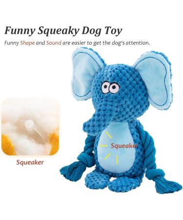 Yuremeey Elephant Dog Toys | Plush Squeaky Tug Toys for Small & Medium Dogs | Interactive Cuddly Toys with Wrinkle Paper - Buy Online on GoSupps.com