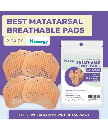 Metatarsal Foot Pads for Pain Relief - Soft Gel Sleeves (2 Pairs) - Breathable & Reusable Cushions for Forefoot - Shoe Supports for Women and Men - Buy Online on GoSupps.com