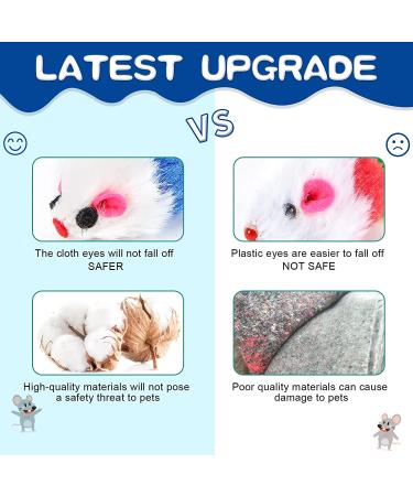 FYNIGO Cat Mouse Toys - 17 Pack Interactive Rattle Set for Indoor Cats and Kittens - Assorted Color Catnip Toys with Feather Tail - Buy Online on GoSupps.com