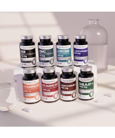 Santarome - Vitamine B12 M thylcobalamine 1000 g Vitalit Immunit & Syst me Nerveux Avec Vitamines B2 B3 B6 B9 & Magn sium Vegan Sans Gluten Fabriqu en France 2 mois - Buy Online on GoSupps.com