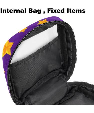 Stylish Storage Bags for Women's Products | Golden Star Patterns & Violet Background | Perfect for Menstrual Inserts Tampons & More - Buy Online on GoSupps.com