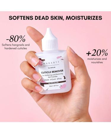 Makartt Cuticle Remover Liquid - 50ml Professional Cuticle Softener for Salon Quality Manicure & Pedicure | Instant Cuticle Cream & Dissolver for Dry Cuticles - Milk White - Buy Online on GoSupps.com