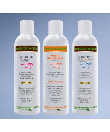Triple Care Kit: Sulfate-Free Keratin Replenisher Shampoo & Conditioner for Longer-Lasting Hair Treatments - Buy Online on GoSupps.com