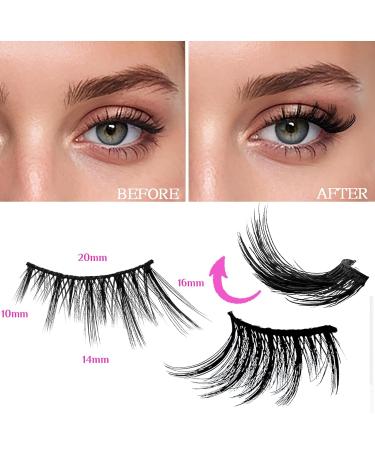 Buy Half Lashes Natural Look Cat Eye - 16mm Wispy Thin Band Manga Lashes | 10 Pairs of False Eyelashes for a Stunning Cateye Look - Buy Online on GoSupps.com