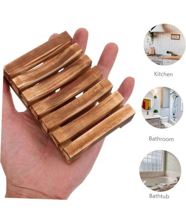Amosfun 6 Pcs Wooden Soap Dish Coaster Holder Sink Sponge Holders Wooden Stand Toilet Soap Shower Soap Dish Wood Soap Case Shower Rod Holders Sponge Soap Sponge Sink Holder Hollow Soap Box - Buy Online on GoSupps.com