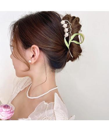 Lily of The Valley Non-Slip Metal Hair Clip - Elegant Orchid Flower Fashion Accessory - Buy Online on GoSupps.com