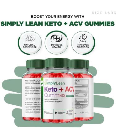 Simply Lean Keto + ACV Gummies - 2 Pack for Advanced Weight Loss | Maximum Strength 120 Gummies for Effective Keto Support - Buy Online on GoSupps.com