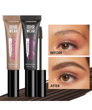 Eyebrow Gel Kit - Clear Brow Setting Gel + 4 Colors Mascara Cream | Waterproof & Long Lasting | Brow Glue Set for Perfect Eyebrow Color (5 Pcs) - Buy Online on GoSupps.com