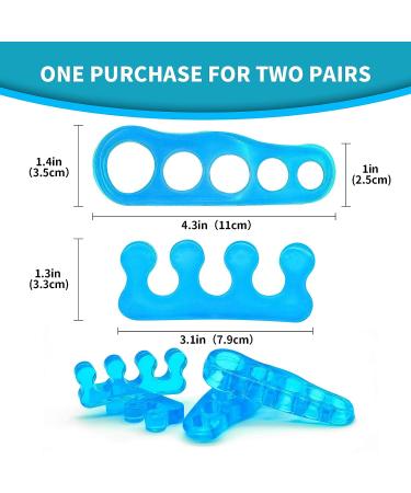 AXMIOUS Toe Separators - Bunion Corrector & Toe Spacers (2 Pairs) - Silicone Gel for Bunions & Toe Alignment - Blue - Buy Online on GoSupps.com