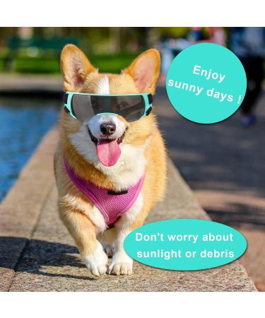 Dog Goggles for Small Dogs Windproof Dog Sunglasses with Adjustable Strap Puppy Sunglasses for Small Medium Dogs Eye Protection Goggles for Outdoor Riding Driving Eyewear (Blue) - Buy Online on GoSupps.com