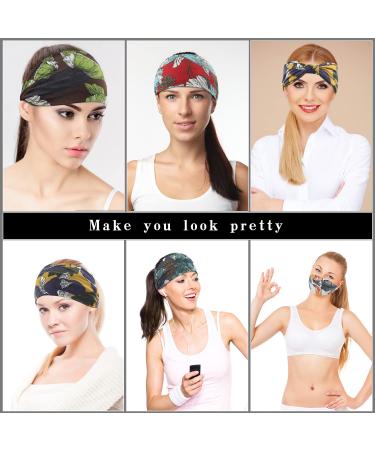 Rapotti 6 Pack Boho Headbands for Women - Wide Non-Slip Bandanas for Sports and Fashion - Printed Hair Accessories - Buy Online on GoSupps.com