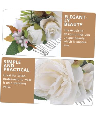 Housoutil Bridal Hair Accessories Hair Comb Hair Side Comb Hair Ornament Floral Hair Accessories Bridal Hair Clip Bridal Headpiece Women Headdress Tiara Flowers Wedding Bride Silk Flower - Buy Online on GoSupps.com