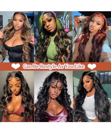 24 Inch Body Wave HD Lace Front Wig | Pre Plucked & Bleached Knots | 150% Density Human Hair | 13x4 Lace Frontal Wig for Black Women - Buy Online on GoSupps.com
